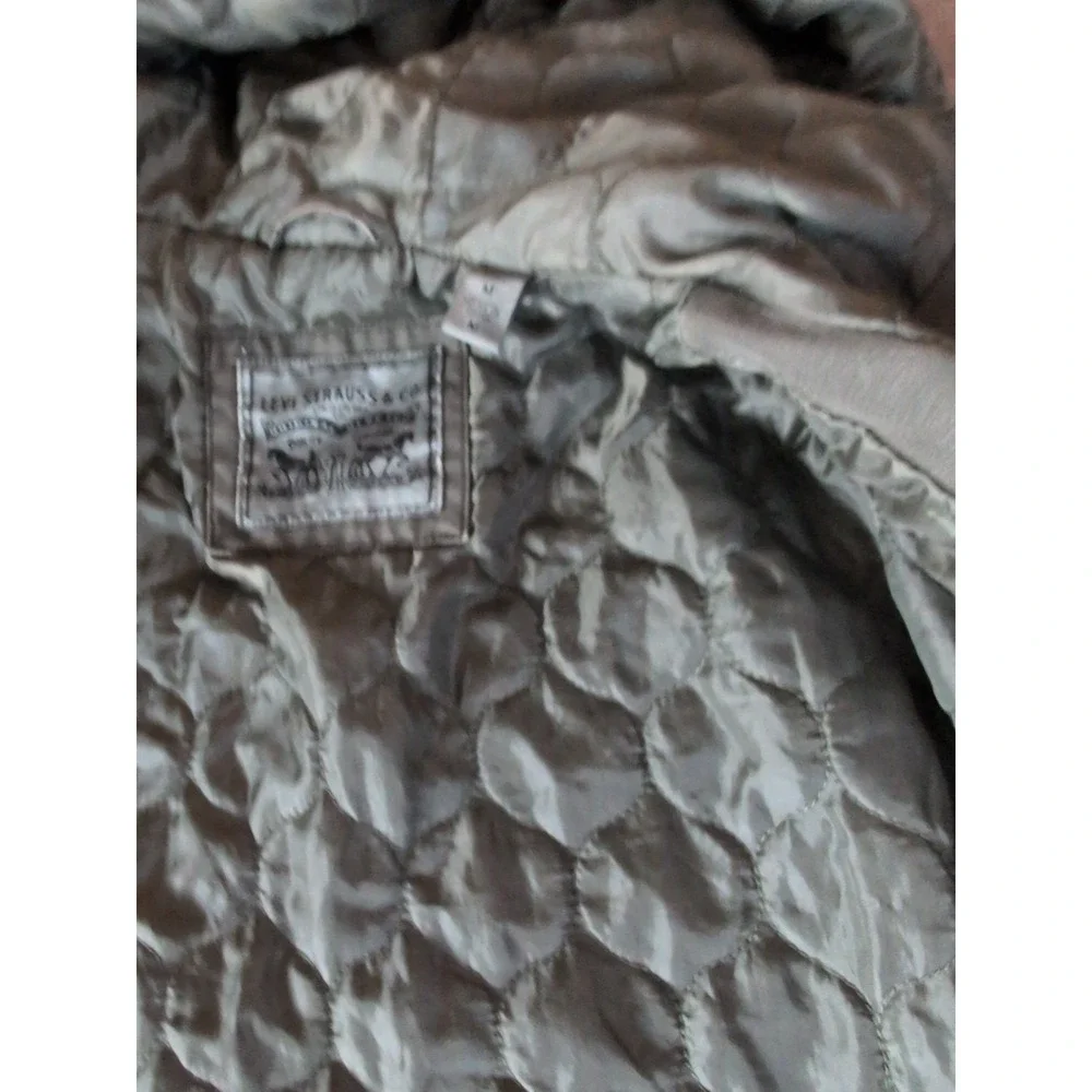 Levis Jacket Womens Med Green Field Hooded Pockets Outdoors Quilted Lined - Picture 5 of 14